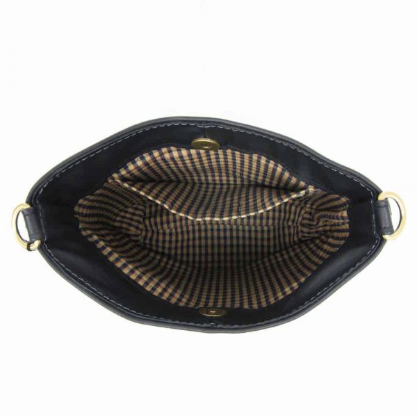 Navy Swish Leather Crossbody Handbag